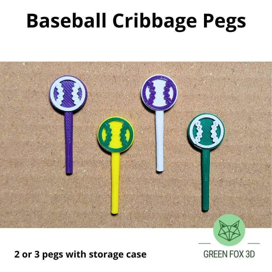 Baseball Cribbage Pegs