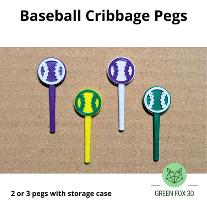 Baseball Cribbage Pegs