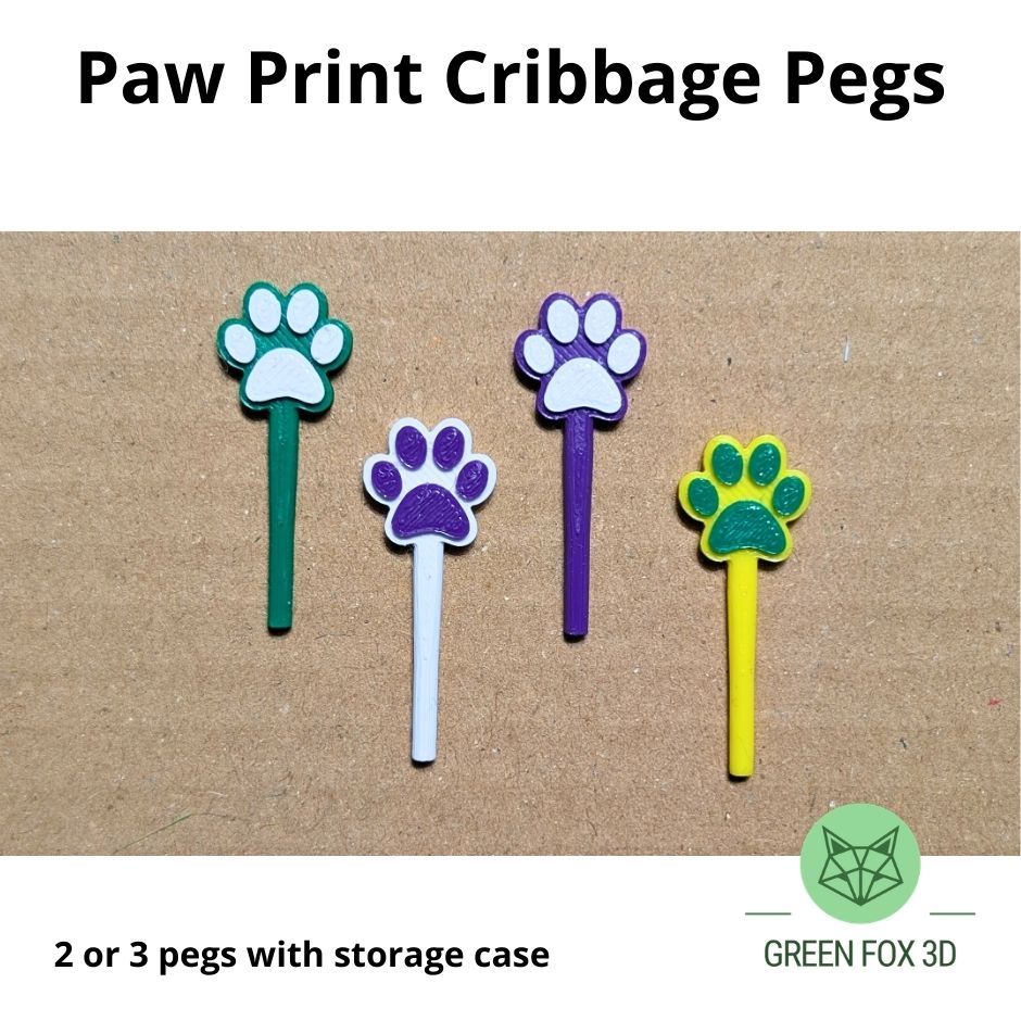 Paw Print Cribbage Pegs