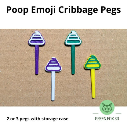 Poop Emoji Cribbage Pegs