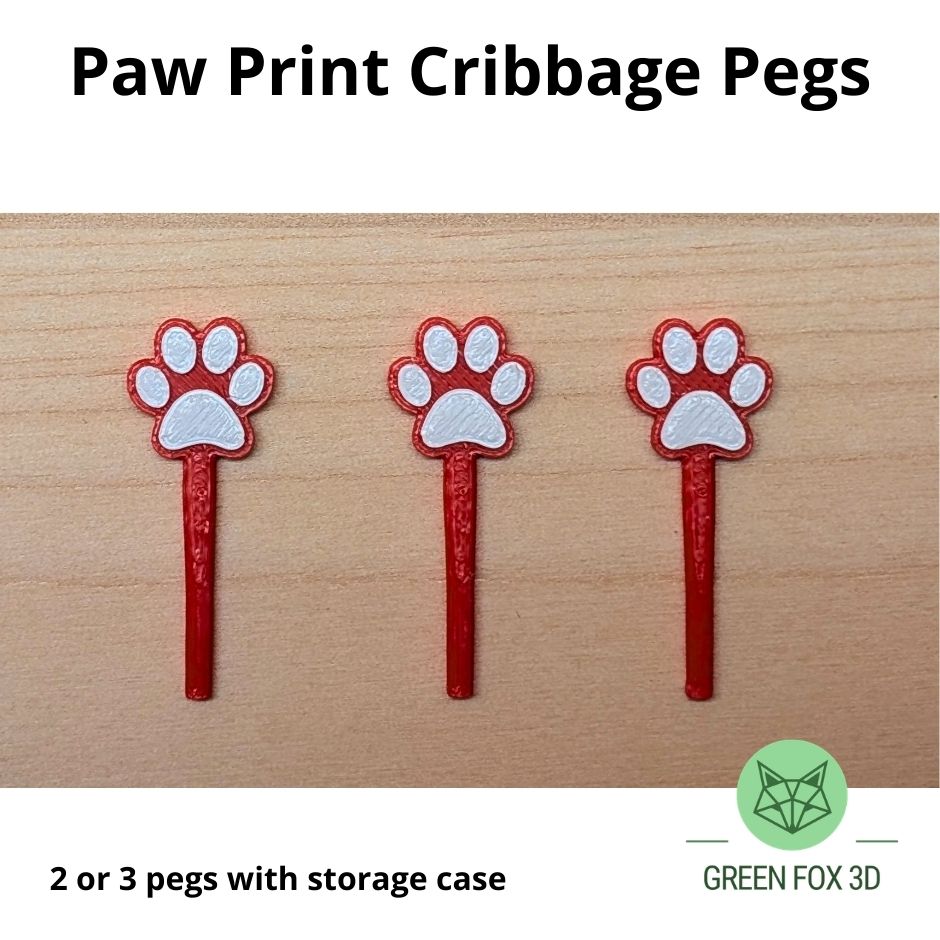 Paw Print Cribbage Pegs