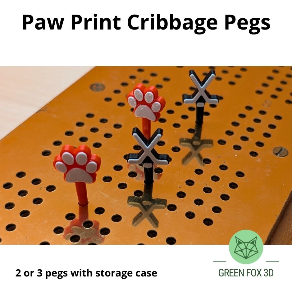 Paw Print Cribbage Pegs
