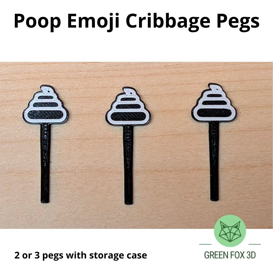 Poop Emoji Cribbage Pegs