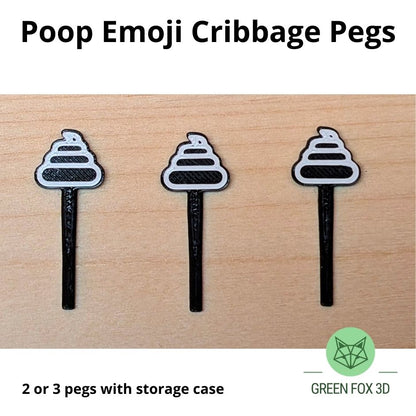 Poop Emoji Cribbage Pegs