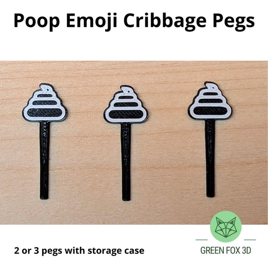 Poop Emoji Cribbage Pegs
