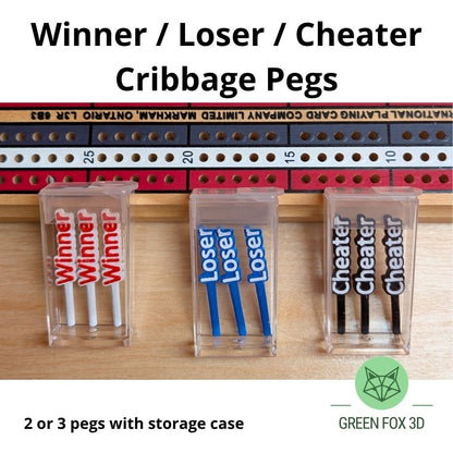 Winner Loser Cheater Cribbage Pegs