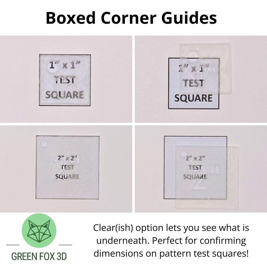 Boxed Corner Size Guides Sewing Aid