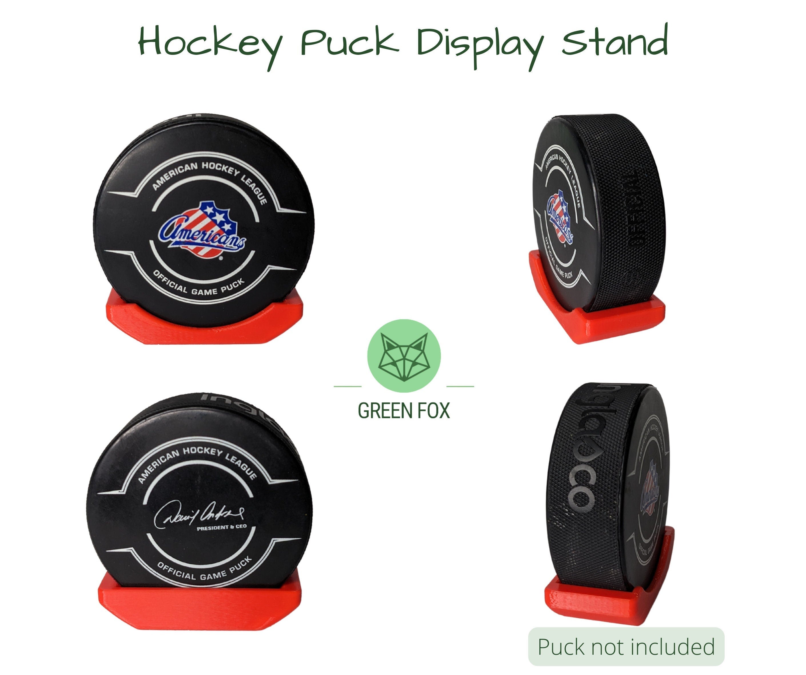Hockey Puck Display Stand {single or multipack} Green Fox 3D